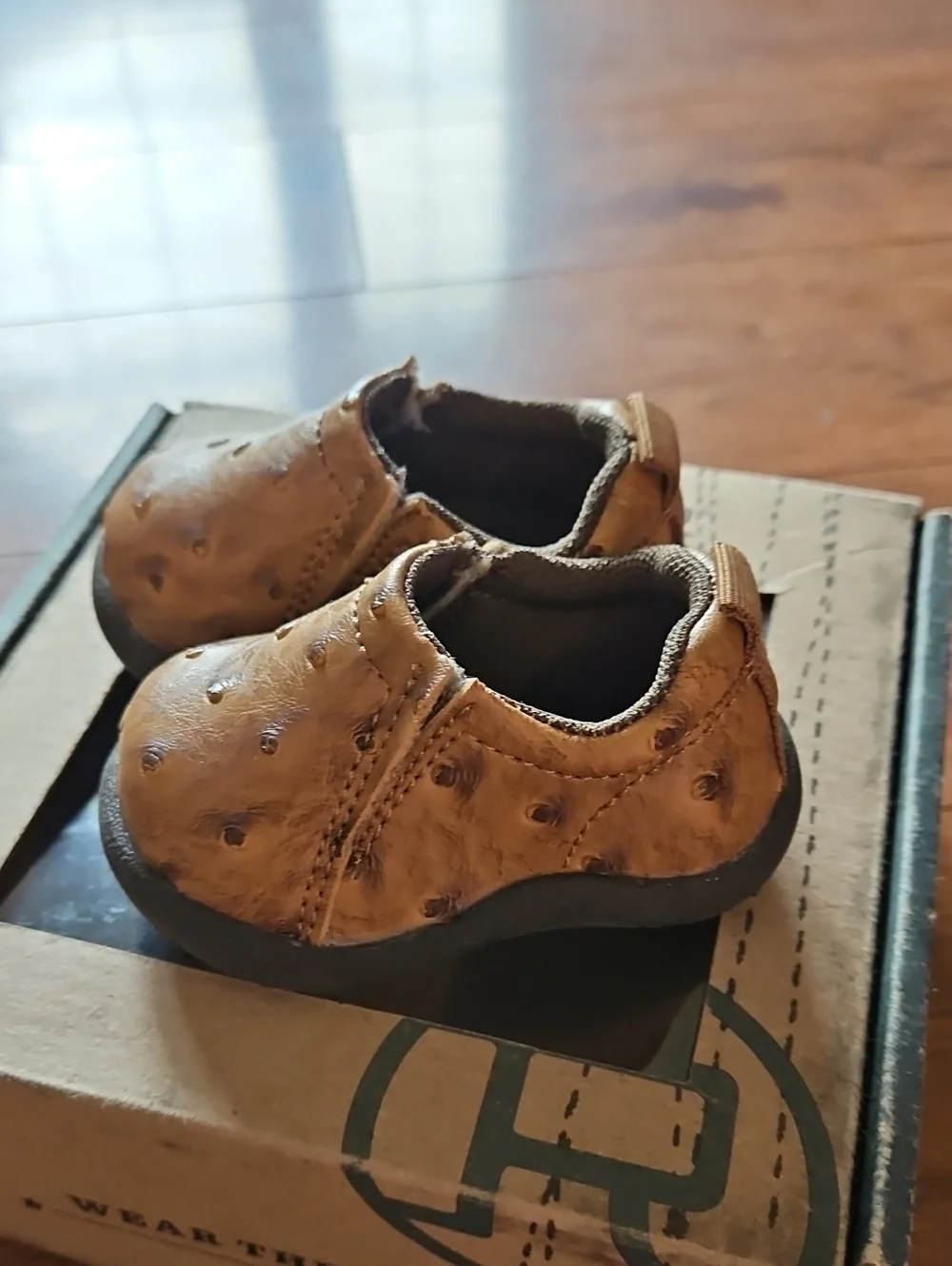 Cowbaby Leather Upper And Sole Boot Roper Toddler Brown Slip-On Shoes